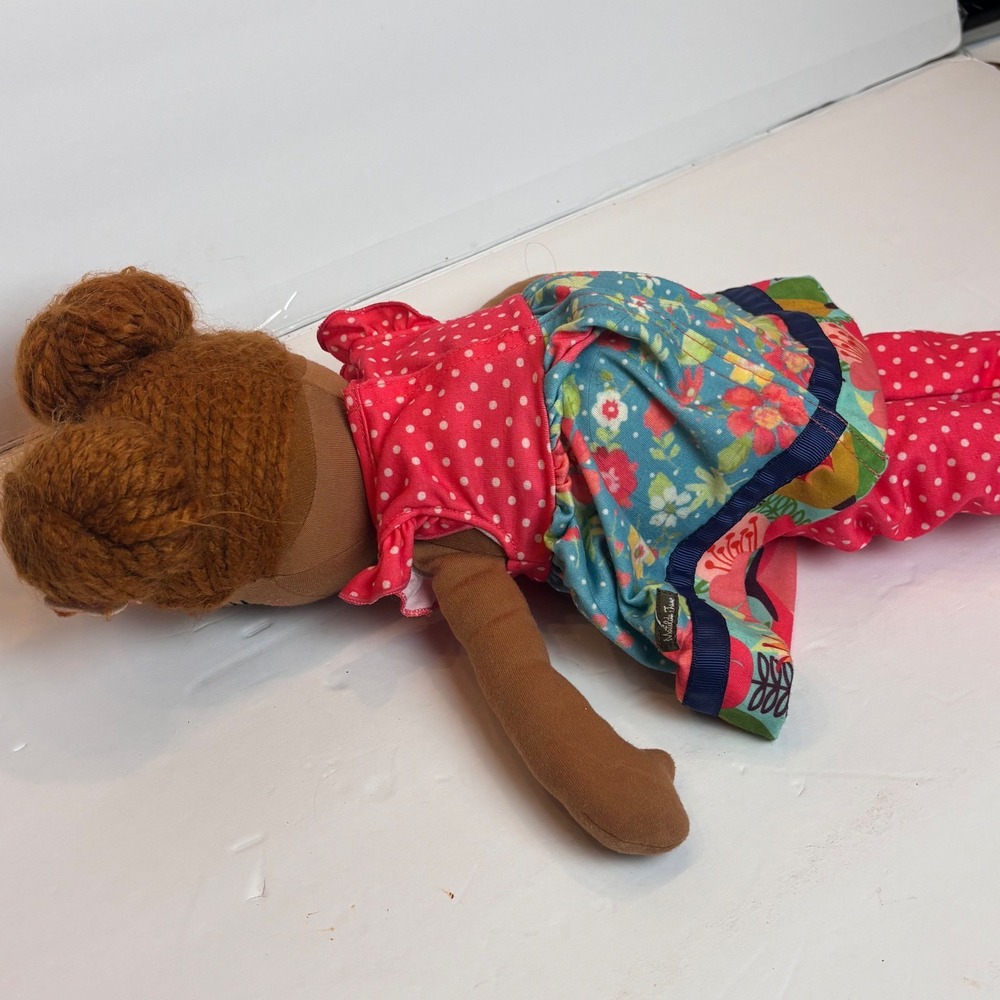 Matilda Jane Girl Doll Fabric Doll Bright Floral Dress Polka Dot Pants - Picture 6 of 6